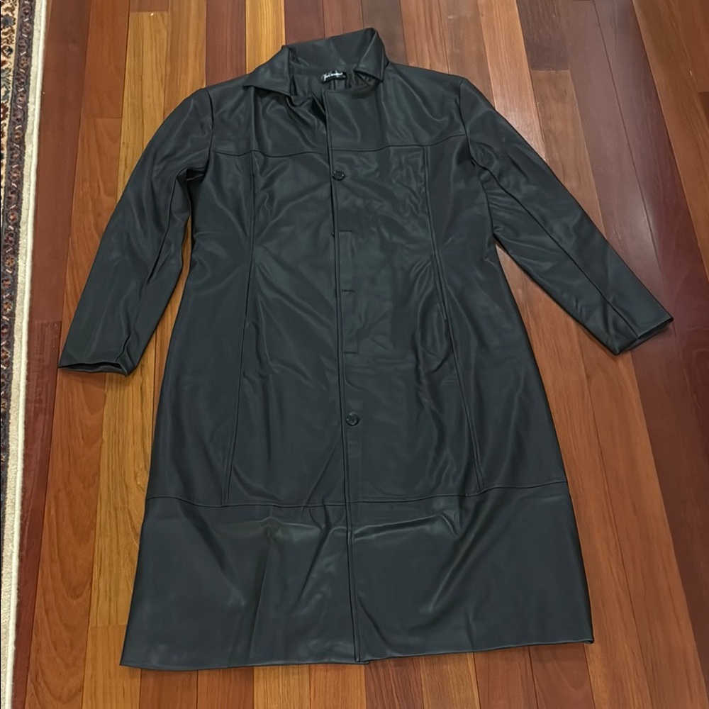 Brand new men’s Black faux Leather long Coat